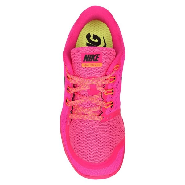 Nike Free 5.0 2015 Damen Laufschuhe Fluoreszierende Rosa/Hell Citrus/Schwarz 724383-600